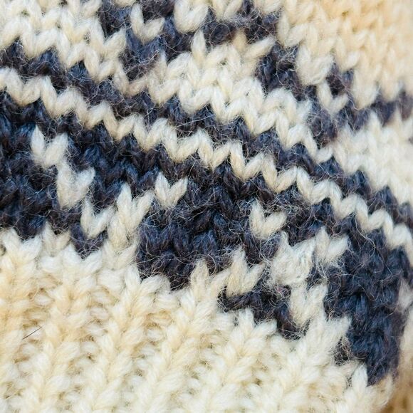 Vintage Fair Isle Nordic Sweater Size 38 Button Front Cardigan Wool Woodstock - Picture 7 of 15